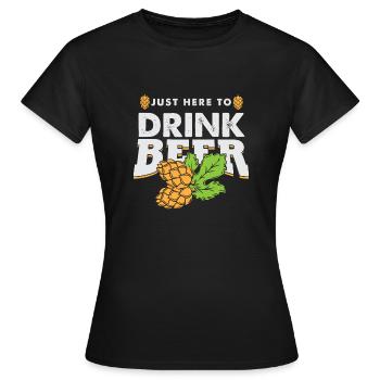 Bier trinken Alkohol trinken - Frauen T-Shirt - Schwarz - Vorne - AI Model Female 172 dark (172cm)