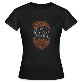 Sexy barbe idée cadeau masculinité porn bars - T-shirt Femme - noir - Devant - AI Model Female 172 dark (172cm)