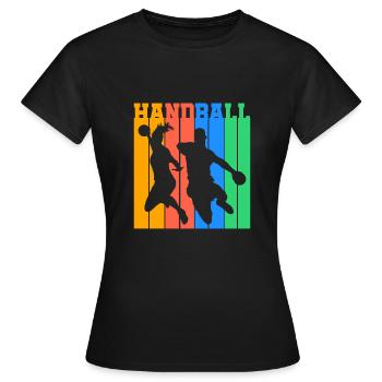 Handball Throw Jump Retro Gift - Women's T-Shirt - black - Front - AI Model Female 172 dark (172cm)
