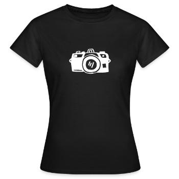 Caméra seulement blanc - T-shirt Femme - noir - Devant - AI Model Female 172 dark (172cm)
