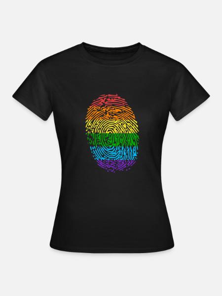 Empreinte digitale gay | Gay Pride, Gay, LGBT - Dame-T-shirt - sort