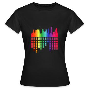 Cadeau Electro Beats Festival City City - T-shirt Femme - noir - Devant - AI Model Female 172 dark (172cm)