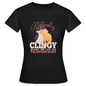 Valentinstag Liebe Love Umarmen Küssen Herz Paar - Frauen T-Shirt - Schwarz - Vorne - AI Model Female 172 dark (172cm)