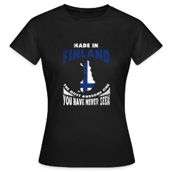 Finlande - T-shirt Femme - noir - Devant - AI Model Female 172 dark (172cm)