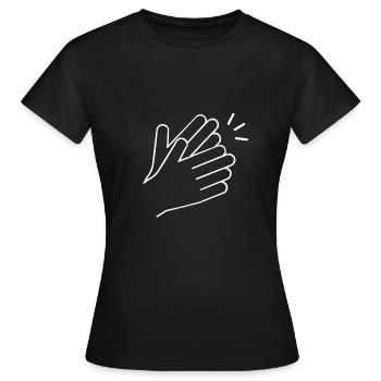 Handzeichen Klatschen - Frauen T-Shirt - Schwarz - Vorne - AI Model Female 172 dark (172cm)
