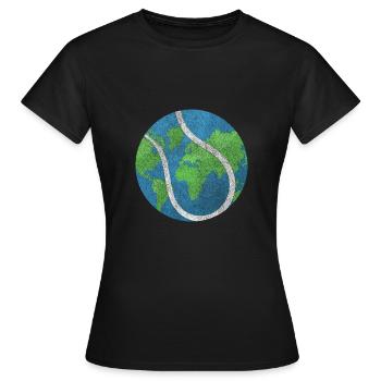 Ball Terre Revers Sport Tennis is life cadeau - T-shirt Femme - noir - Devant - AI Model Female 172 dark (172cm)