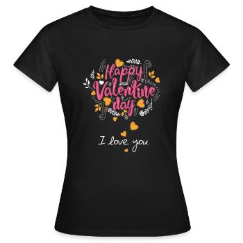 je t'aime 6 - T-shirt Femme - noir - Devant - AI Model Female 172 dark (172cm)