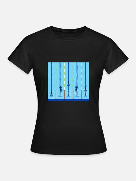 Swimming pool Swimming lanes Competition Gift - Women's T-Shirt - black