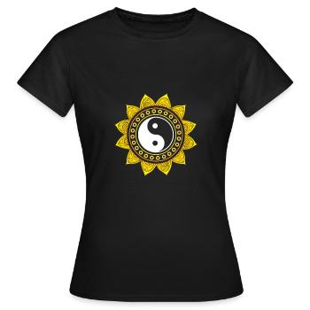 Yin Yang - T-shirt Femme - noir - Devant - AI Model Female 172 dark (172cm)