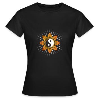 Yin yang - T-shirt Femme - noir - Devant - AI Model Female 172 dark (172cm)