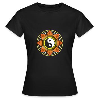 Yin yang - T-shirt Femme - noir - Devant - AI Model Female 172 dark (172cm)