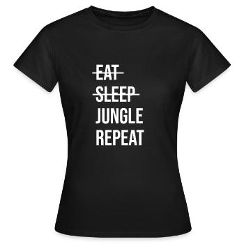 Eat Sleep Jungle Repeat - Frauen T-Shirt - Schwarz - Vorne - AI Model Female 172 dark (172cm)