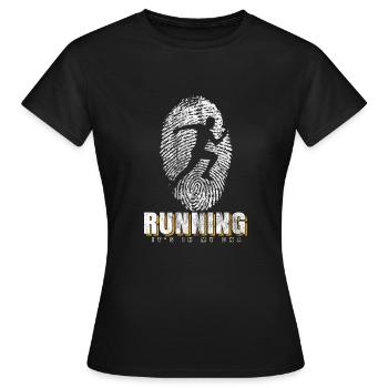 Run Runner DNA - T-shirt Femme - noir - Devant - AI Model Female 172 dark (172cm)