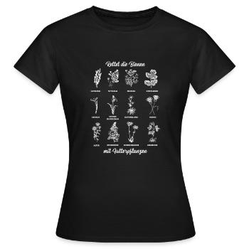 Save the bees with fodder plants - Gift - Women's T-Shirt - black - Front - AI Model Female 172 dark (172cm)