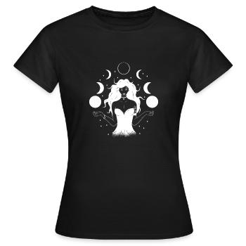 Göttin Eclipse 2024 Weiß - Frauen T-Shirt - Schwarz - Vorne - AI Model Female 172 dark (172cm)