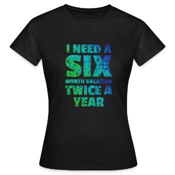Vacation - Women's T-Shirt - black - Front - AI Model Female 172 dark (172cm)