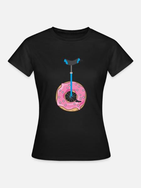 Donut Einrad - Frauen T-Shirt - Schwarz
