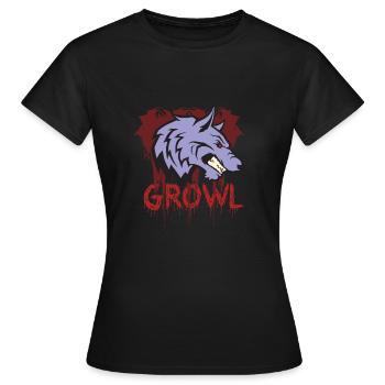 Howling Wolf - Women's T-Shirt - black - Front - AI Model Female 172 dark (172cm)
