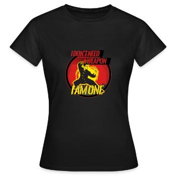 Ich bin die Waffe - Frauen T-Shirt - Schwarz - Vorne - AI Model Female 172 dark (172cm)