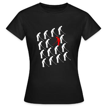 Golf Geschenk Golfschwung Golfplatz sei anders - Frauen T-Shirt - Schwarz - Vorne - AI Model Female 172 dark (172cm)