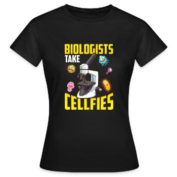 Les biologistes prennent cellfies microscope selfies pun - T-shirt Femme - noir - Devant - AI Model Female 172 dark (172cm)