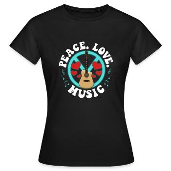 Peace Peace Music Awesome Hippie Pacifist Festival - T-shirt Femme - noir - Devant - AI Model Female 172 dark (172cm)