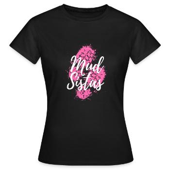 Mud Run Shirts für Frauen | Schlamm Mädchen laufen Hemden - Frauen T-Shirt - Schwarz - Vorne - AI Model Female 172 dark (172cm)