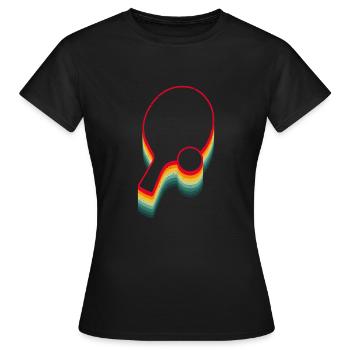 Retro Table Tennis Pingpong Paddle - Women's T-Shirt - black - Front - AI Model Female 172 dark (172cm)
