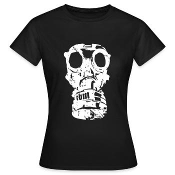 EBM Gasmaske Vintage - Frauen T-Shirt - Schwarz - Vorne - AI Model Female 172 dark (172cm)