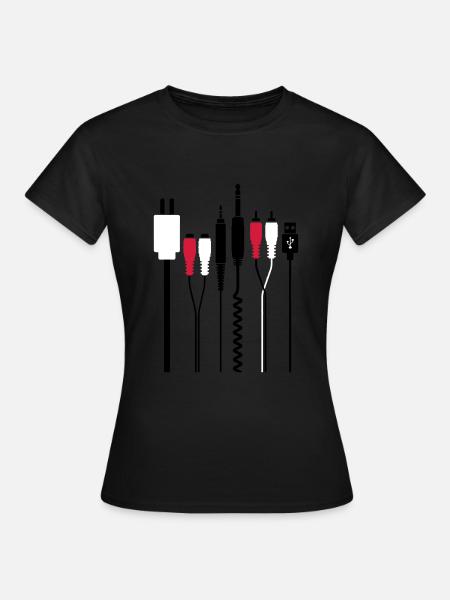 Audio and power connectors - Women's T-Shirt - black