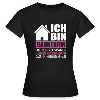 Bauherrin Richtfest Bauherr Geschenk - Frauen T-Shirt - Schwarz - Vorne - AI Model Female 172 dark (172cm)