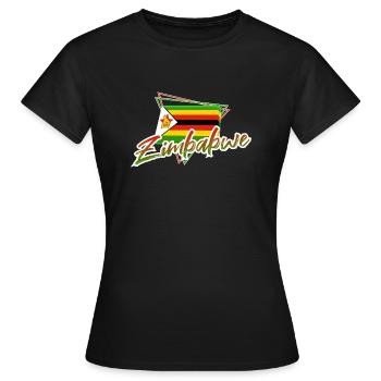 Zimbabwe - T-shirt Femme - noir - Devant - AI Model Female 172 dark (172cm)