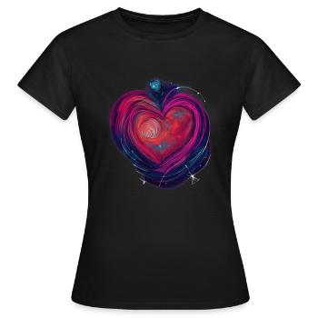 Cœur de la Galaxie - T-shirt Femme - noir - Devant - AI Model Female 172 dark (172cm)