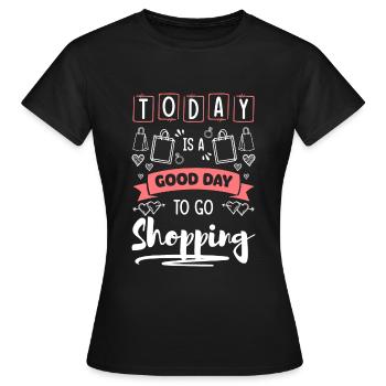 Einkauf Shopaholik Kaufen Geld - Frauen T-Shirt - Schwarz - Vorne - AI Model Female 172 dark (172cm)