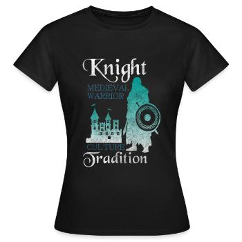 Schwert Drache Ritterlichkeit Adel - Frauen T-Shirt - Schwarz - Vorne - AI Model Female 172 dark (172cm)