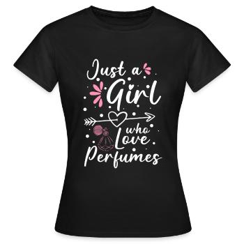 parfum odeur parfumerie luxe - T-shirt Femme - noir - Devant - AI Model Female 172 dark (172cm)