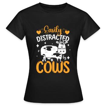 Kühe Bauer Nutztier - Frauen T-Shirt - Schwarz - Vorne - AI Model Female 172 dark (172cm)