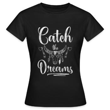Dream Wishes Esotericism Sleeping - Women's T-Shirt - black - Front - AI Model Female 172 dark (172cm)