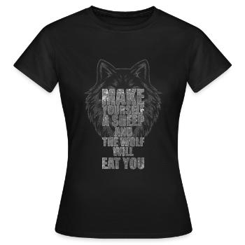 Wolves Dog Grey Wolf - Women's T-Shirt - black - Front - AI Model Female 172 dark (172cm)