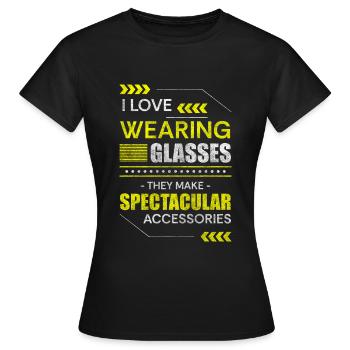 Porteur de lunettes Opticien Opticien Dioptrie - T-shirt Femme - noir - Devant - AI Model Female 172 dark (172cm)