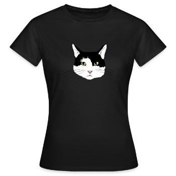 chat noir et blanc - T-shirt Femme - noir - Devant - AI Model Female 172 dark (172cm)