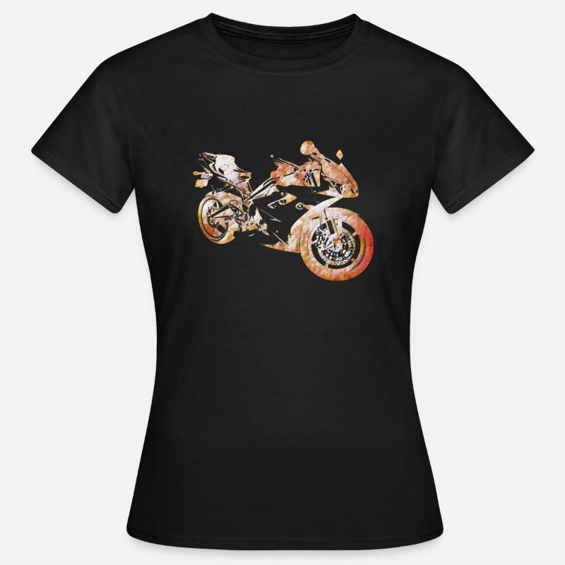Motorcycle silhouette fire - Women's T-Shirt - black