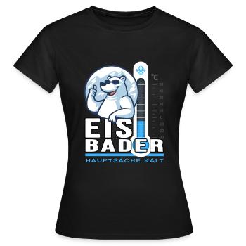 Eisbader Eisbär Winterschwimmen Minusgrad Frost - Frauen T-Shirt - Schwarz - Vorne - AI Model Female 172 dark (172cm)