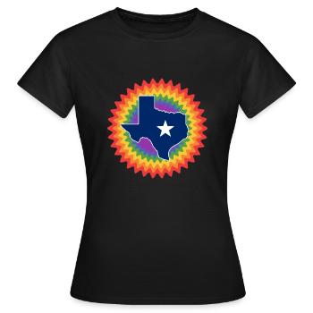 Conception de carte du Texas pour les fiers Texans LGBT + - T-shirt Femme - noir - Devant - AI Model Female 172 dark (172cm)