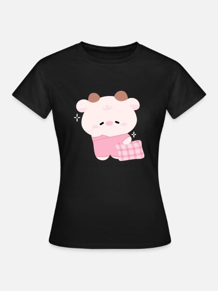 Schläfrige Kuh - Frauen T-Shirt - Schwarz