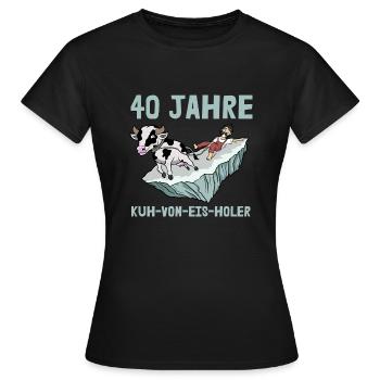 40 ans anniversaire de l’entreprise Vache De Glace - T-shirt Femme - noir - Devant - AI Model Female 172 dark (172cm)
