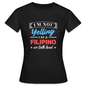 Lustiger sprechender Witz für philippinische - Frauen T-Shirt - Schwarz - Vorne - AI Model Female 172 dark (172cm)