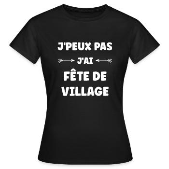 Fête de Village - T-shirt Femme - noir - Devant - AI Model Female 172 dark (172cm)