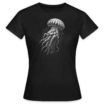 Vintage Medusa Jellyfish - Women's T-Shirt - black - Front - AI Model Female 172 dark (172cm)