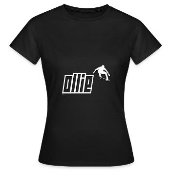 OLLIE Skater Skating Skateboard Fun Sport Design - Frauen T-Shirt - Schwarz - Vorne - AI Model Female 172 dark (172cm)